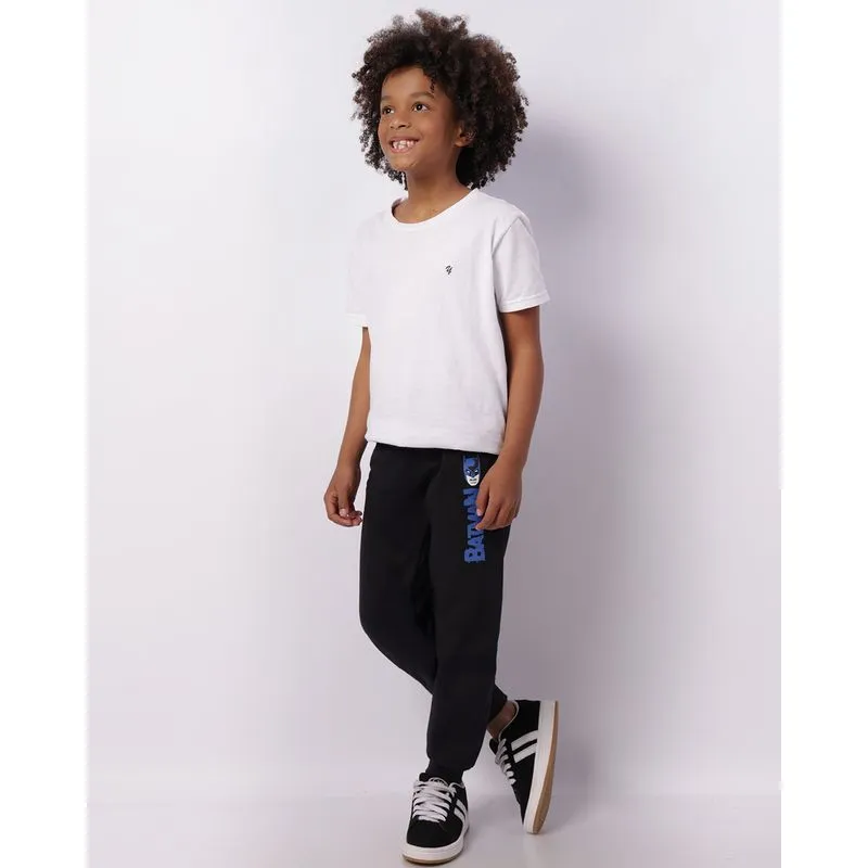 Calça Moletom Infantil Jogger DC Comics Batman Preta 4