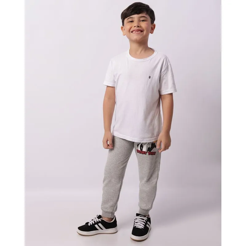 Calça Moletom Infantil Looney Tunes Jogger Cinza 10