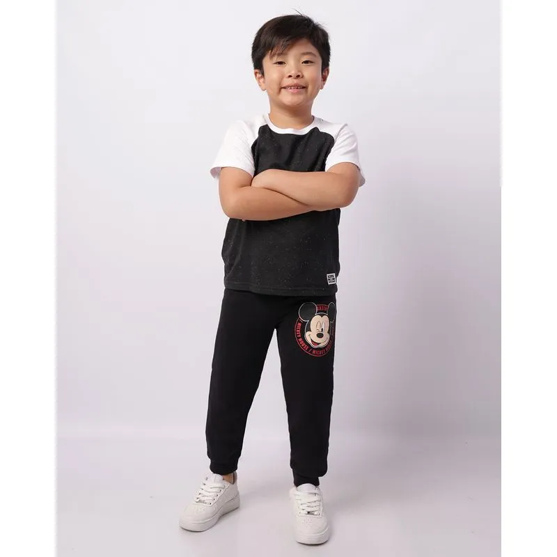 Calça Moletom Infantil Jogger Disney Mickey Preta 12