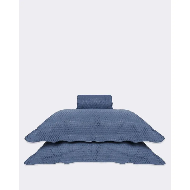 Kit Colcha Queen 3 Peças Plumagem Azul UN