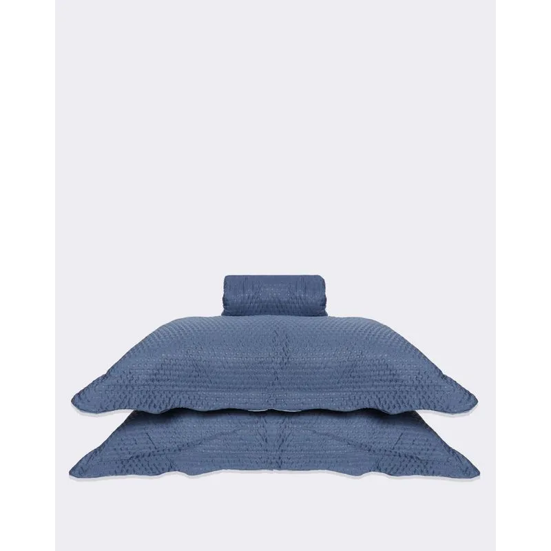 Kit Colcha King 3 Peças Plumagem Azul UN