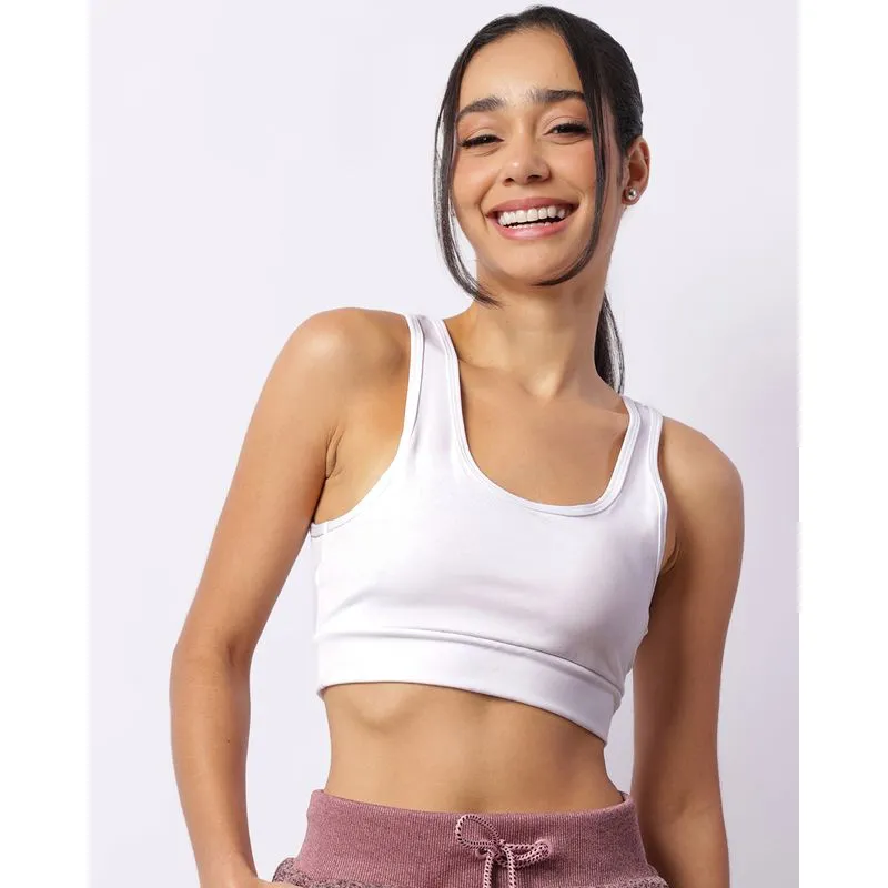 Top Fitness Feminino Com Bojo Branco M