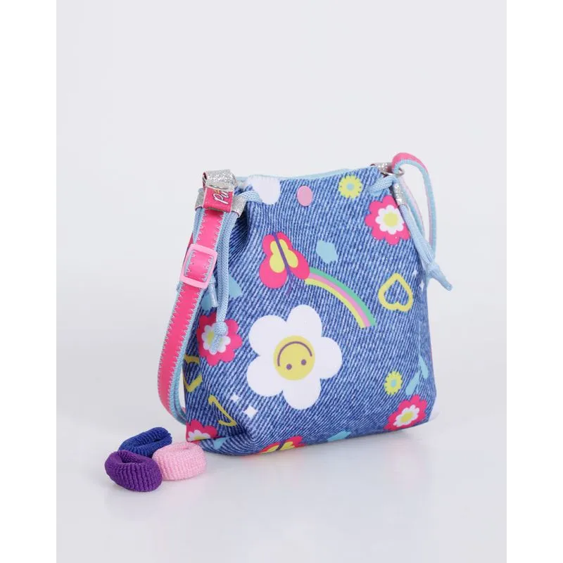 Bolsa Infantil Alcinha Ajustável Estampada Com Glitter Azul UN
