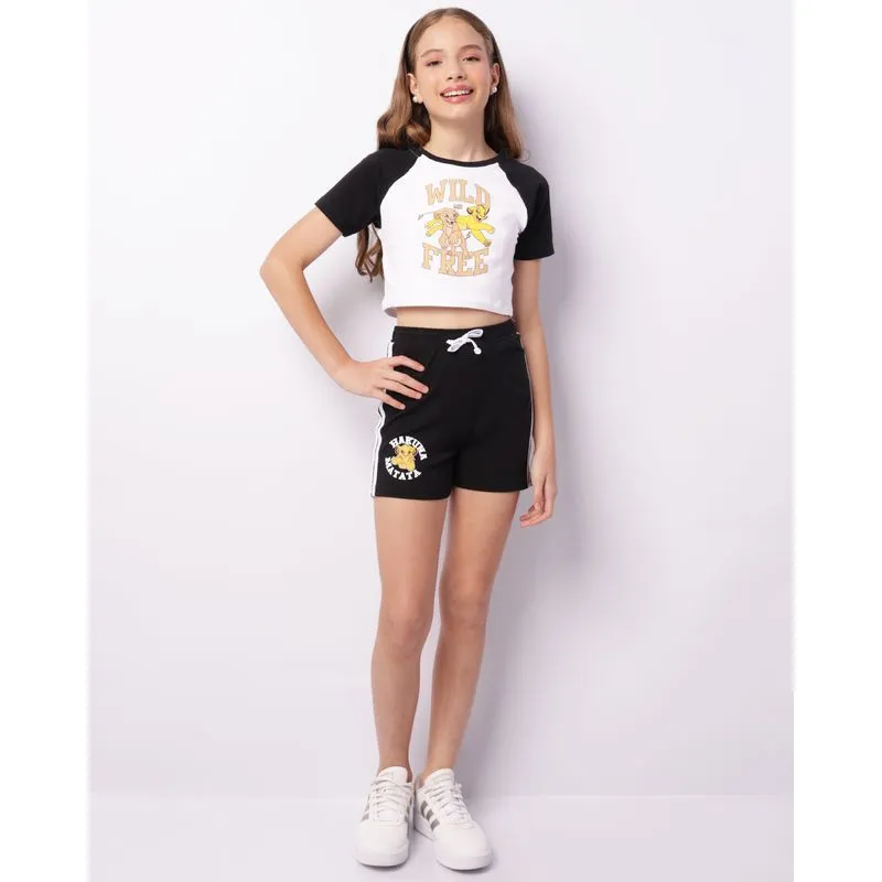 Short Juvenil Curto Listrado Disney O Rei Leão Preto 16