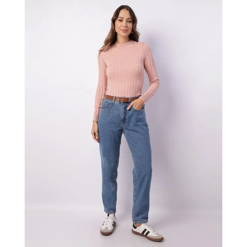 Calça Jeans Feminina Reta Azul 38