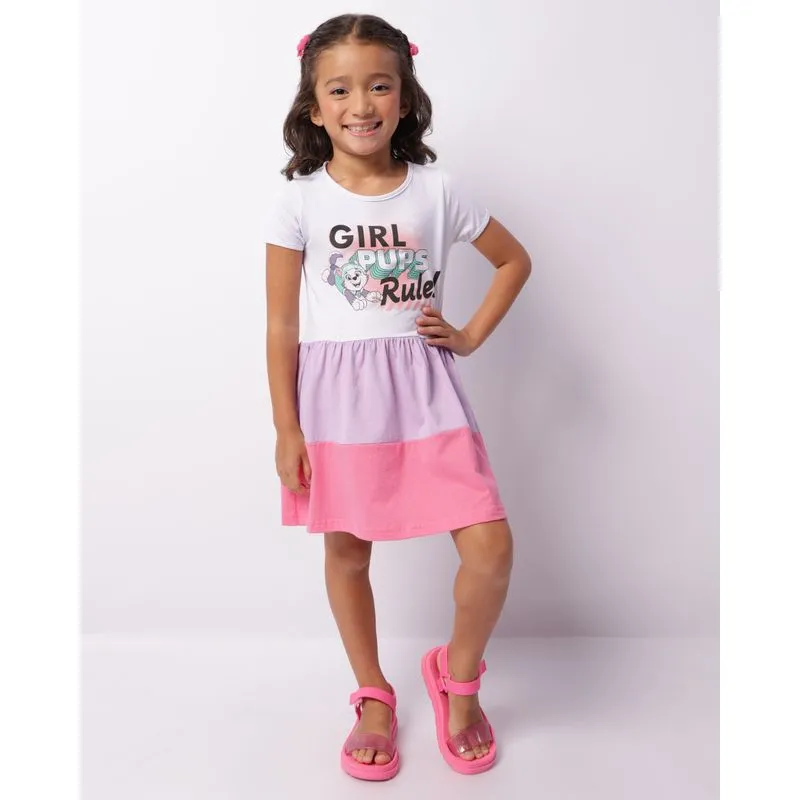 Vestido Infantil Curto Patrulha Canina Três Marias Lilás 6