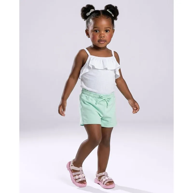 Short Bebê Curto Moletinho Verde 2