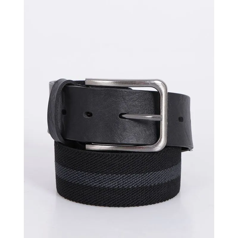 Cinto Masculino Casual Lona Com Elastico Listrado Preto G