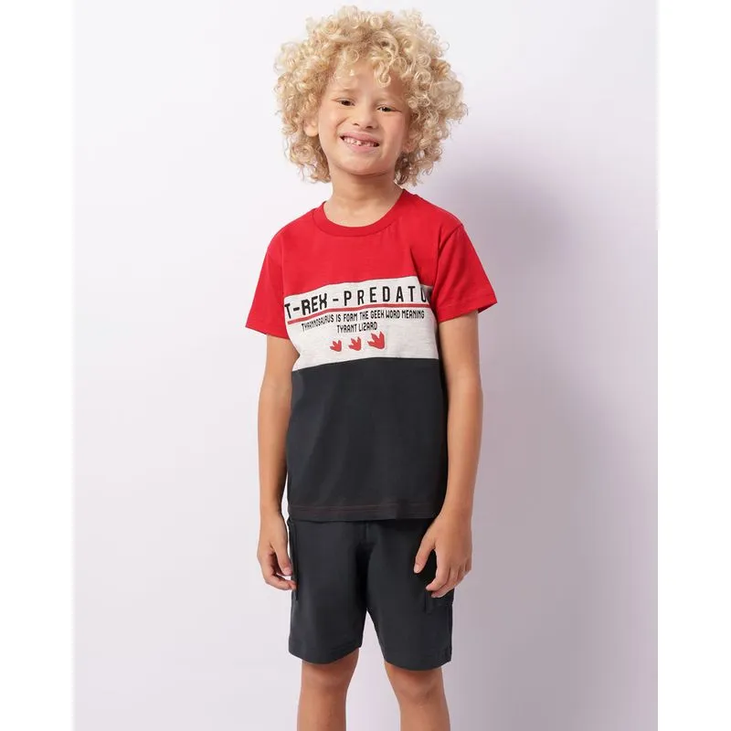 Conjunto Infantil Curto Estampado Vermelho 8