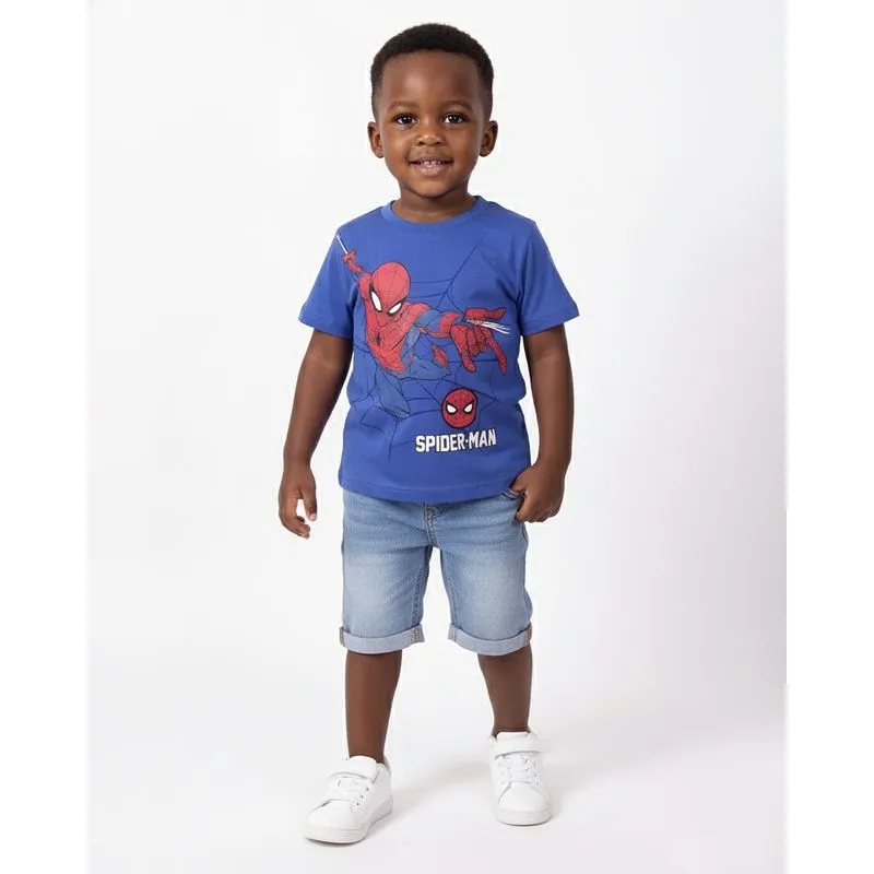 Camiseta Bebê Marvel Homem Aranha Manga Curta Azul 2