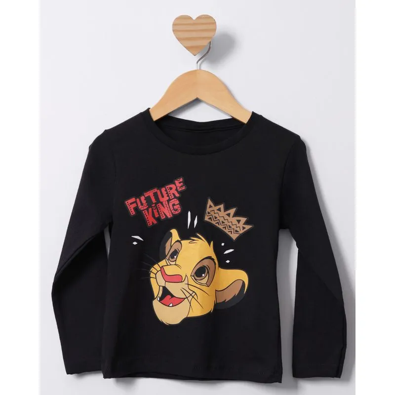 Camiseta Bebê Manga Longa Disney O Rei Leão Preta 3