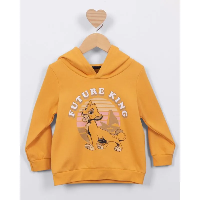 Blusão Moletom Bebê Disney O Rei Leão Com Capuz Mostarda 2