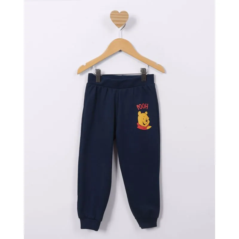 Calça Bebê Moletom Algodão Ursinho Pooh Disney Marinho 2