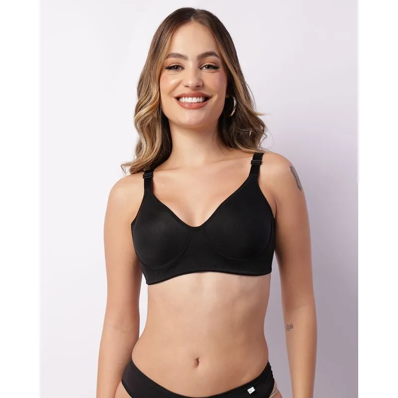 Sutiã Feminino Com Base Reforçado Sem Bojo Preto 52