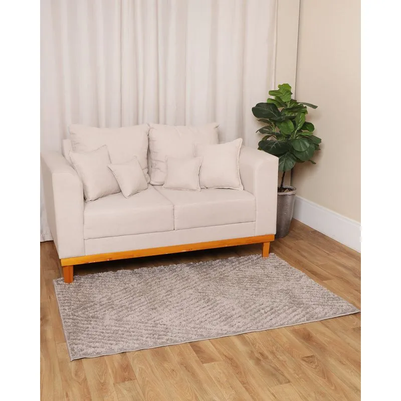 Tapete Shaggy 100cm x 150cm Felpudo Cinza UN
