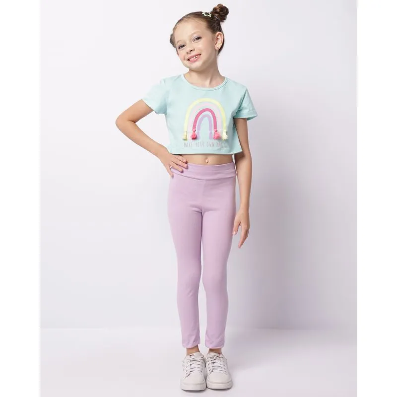 Calça Legging Infantil Lisa Lilás 8