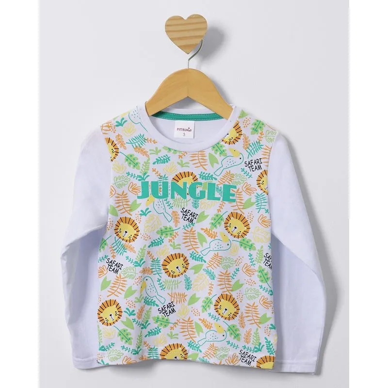 Camiseta Bebê Manga Longa Estampa Frontal Branca 2