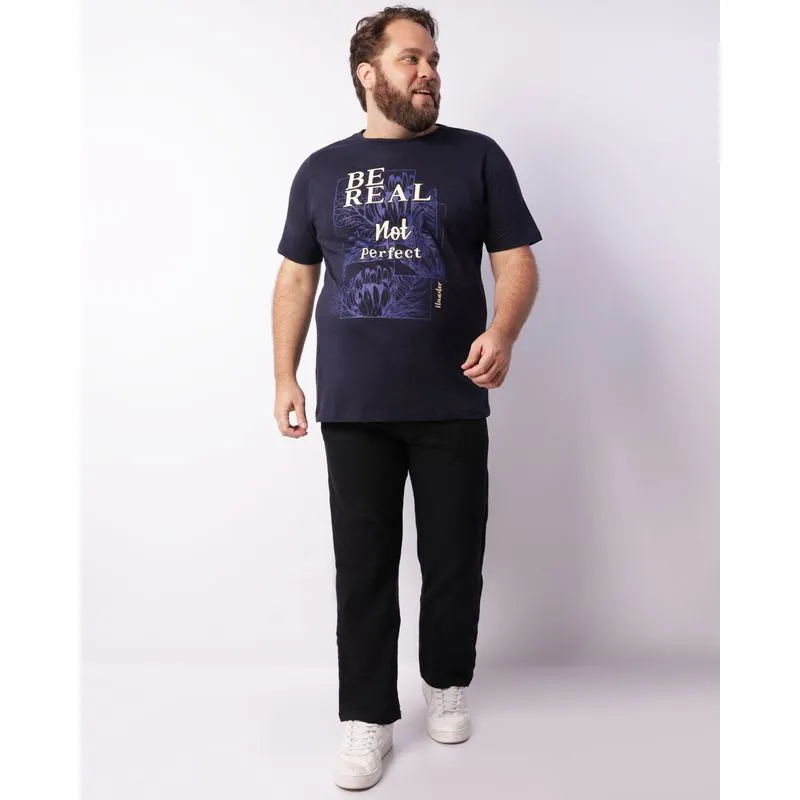 Calça Plus Size Masculina Sarja Reta Preta 52