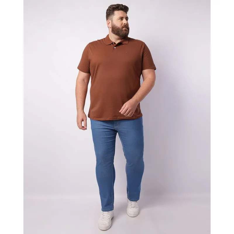 Calça Jeans Plus Size Masculina Reta Azul 54