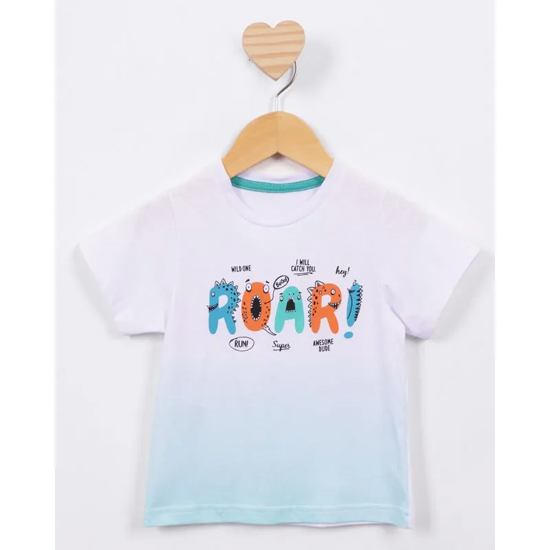 Camiseta Bebê Estampada Manga Curta Branca 2