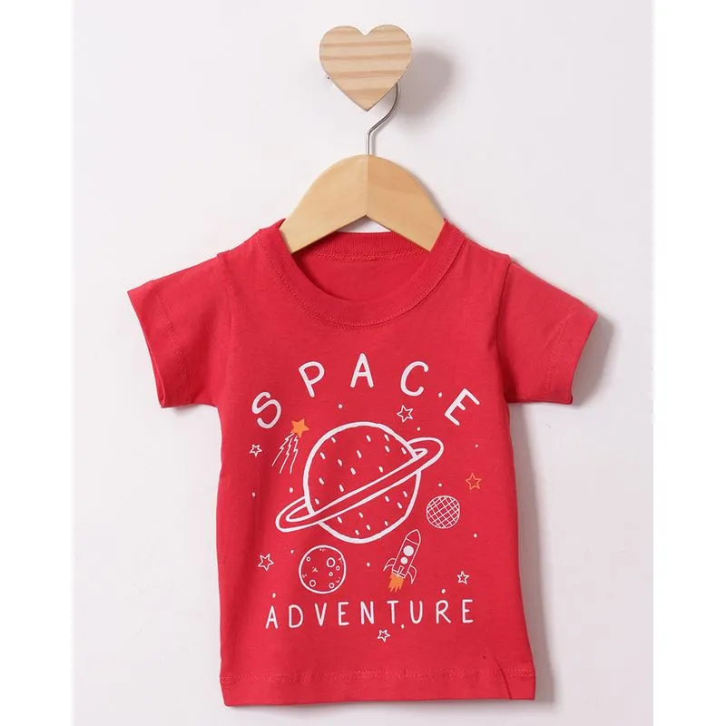 Camiseta Bebê Estampa Sortidas Manga Curta Vermelha M