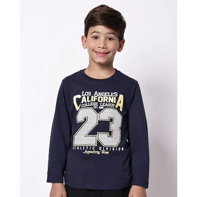 Camiseta Infantil Algodão Manga Longa California Marinho 14