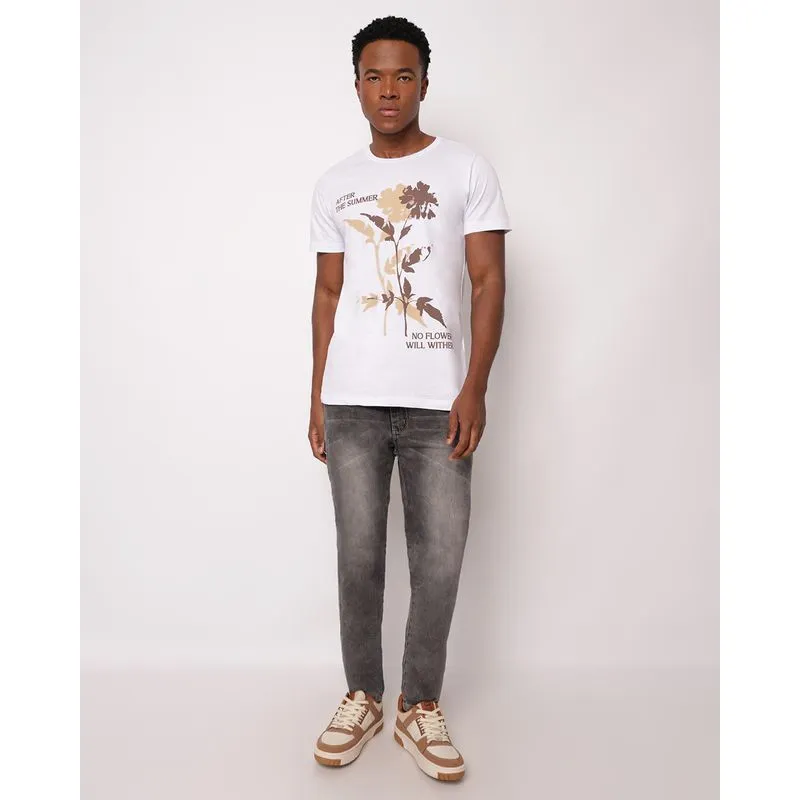 Calca Jeans Masculina Skinny Etonada com Puídos Preta 42