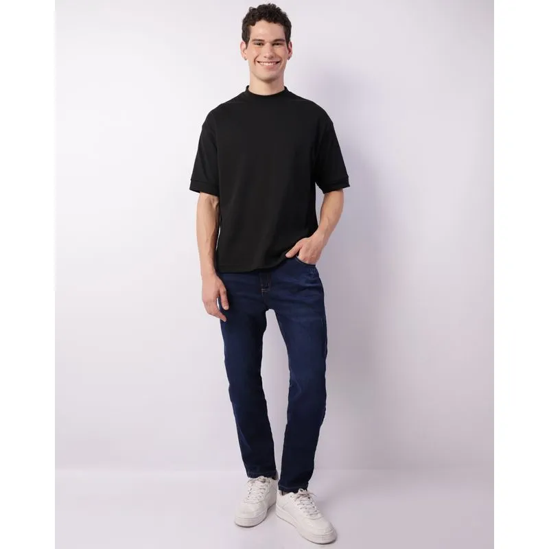 Calça Jeans Masculina Slim Puídos Azul 48