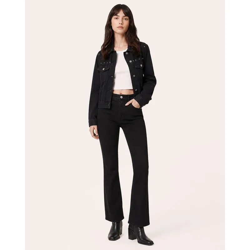 Calça Jeans Feminina Flare Preta 44
