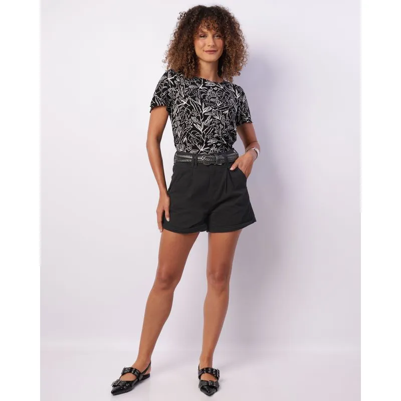 Short Feminino Viscose Com Bolso Preto 40