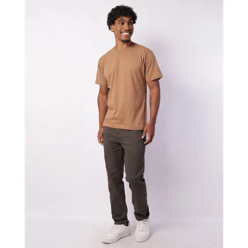 Calça Sarja Masculina Slim com Bolsos Cinza 44