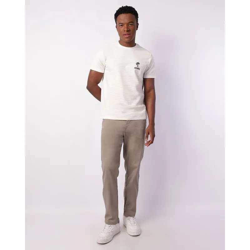 Calça Sarja Masculina Reta Bege 40