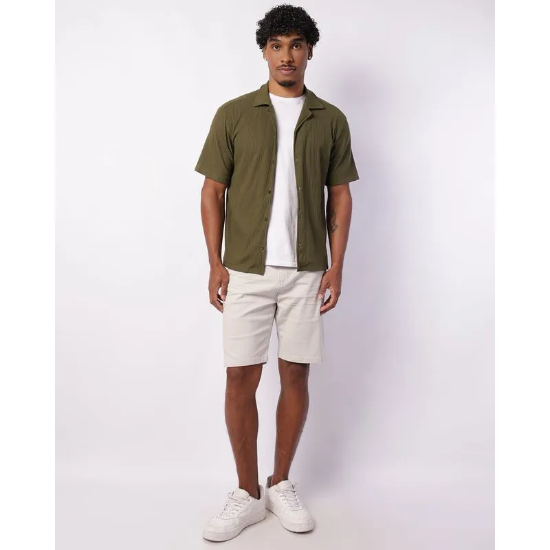 Bermuda Sarja Masculina Slim com Bolsos Off White 46