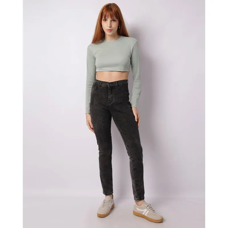 Calça Jeans Feminina Skinny Vizzy Marmorizada Preta 42