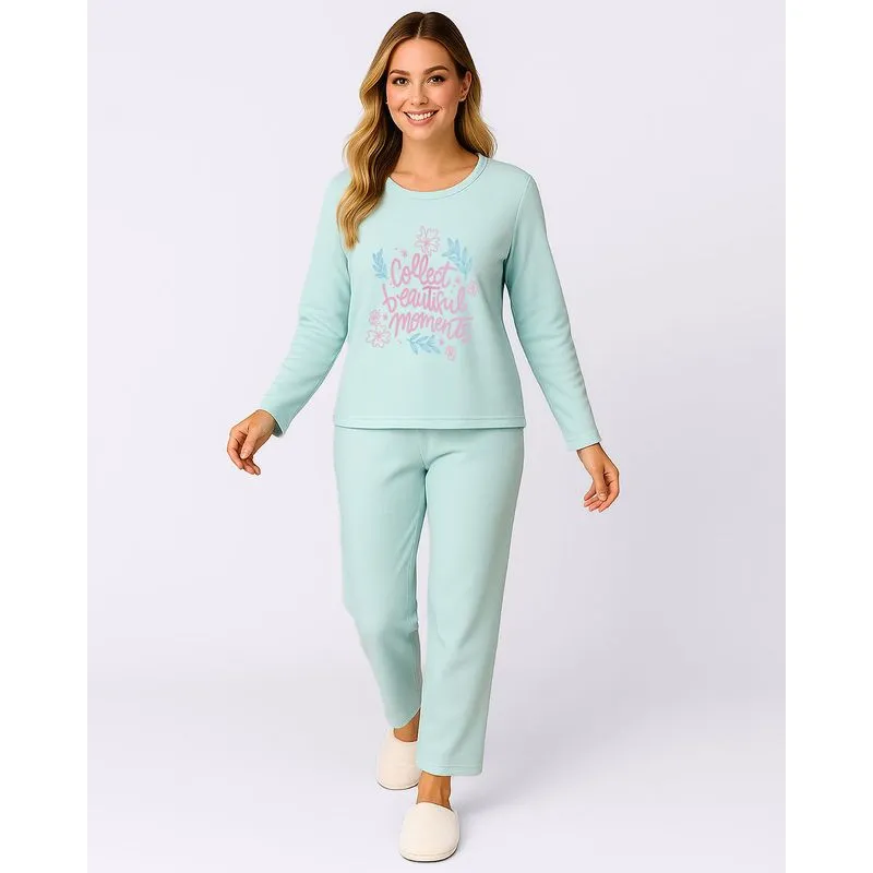 Pijama Feminino Longo Soft com Estampa Verde M