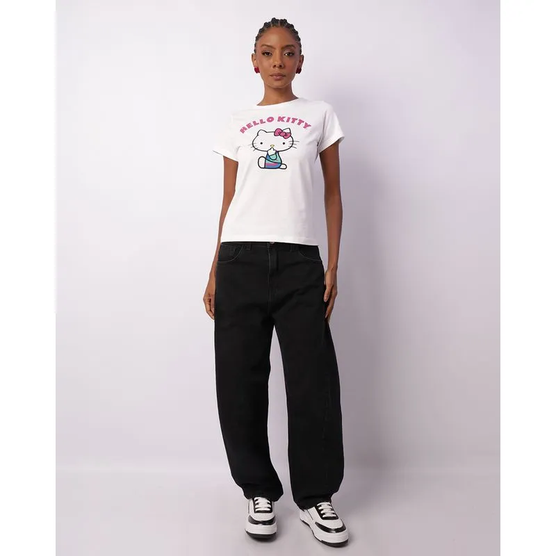Calça Jeans Feminina Baggy Preta 34
