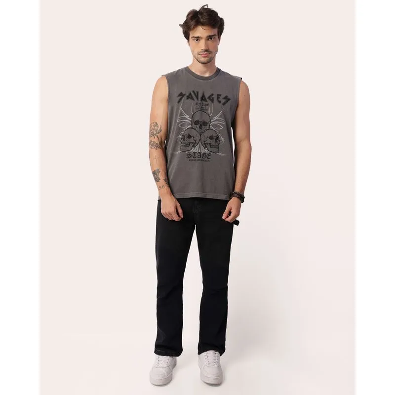 Calça Jeans Masculina Vizzy Baggy Preta 40