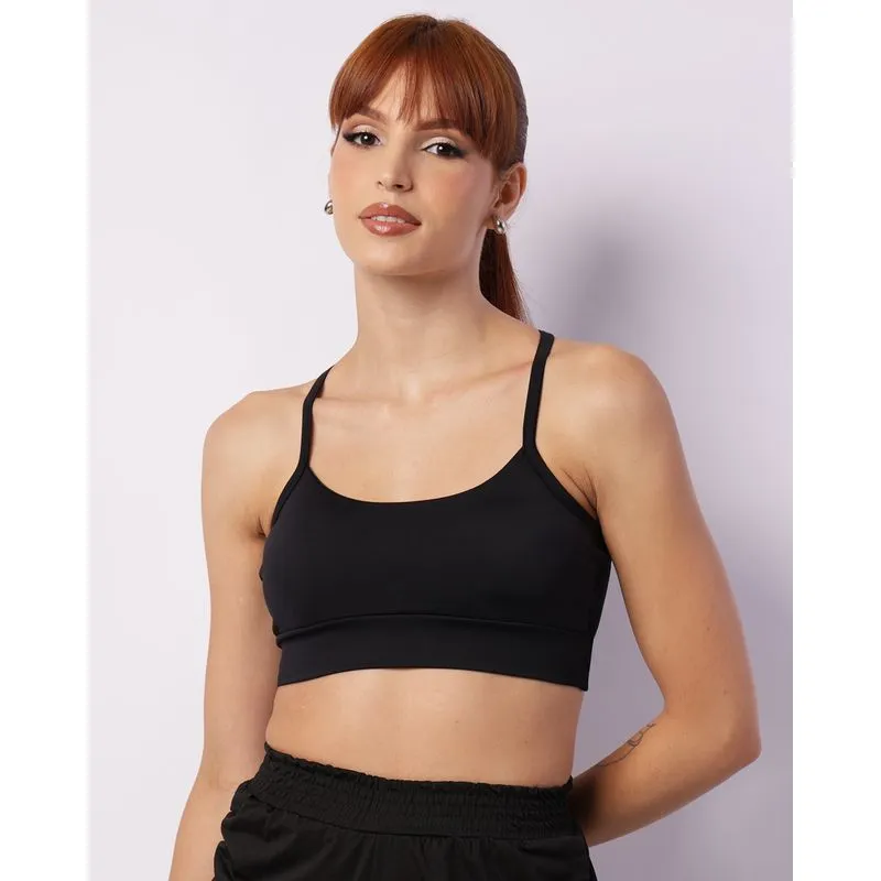 Top Fitness Feminino Fitter Com Bojo Removível Preto P