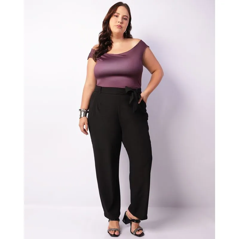 Body Plus Size Feminino Com Botões Roxo G3