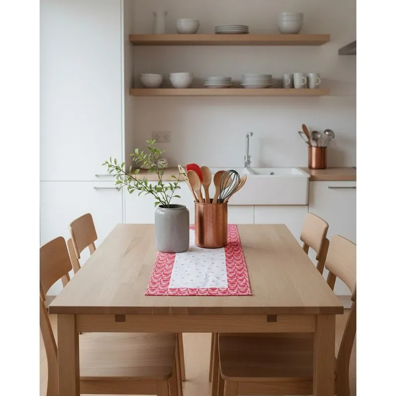 Trilho de Mesa 35cm x 100cm Döhler Estampa Coração Vermelho UN