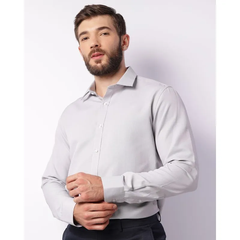 Camisa Masculina Social Manga Longa Cinza 5