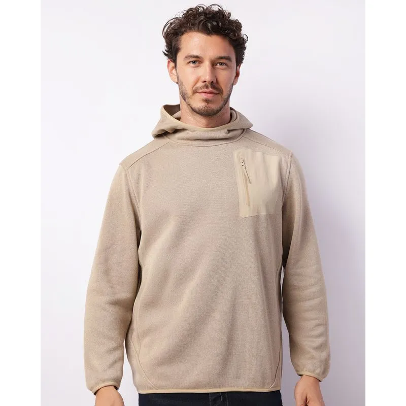 Suéter Masculino Tricô Com Capuz Bege G