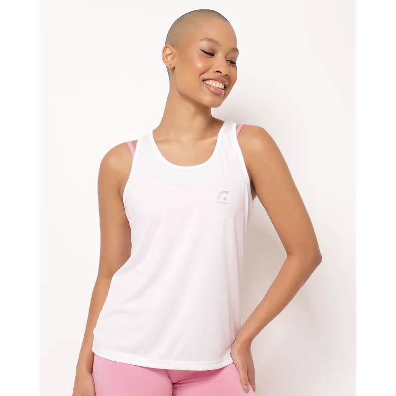 Regata Fitness Feminina Fitter Básica Branca M