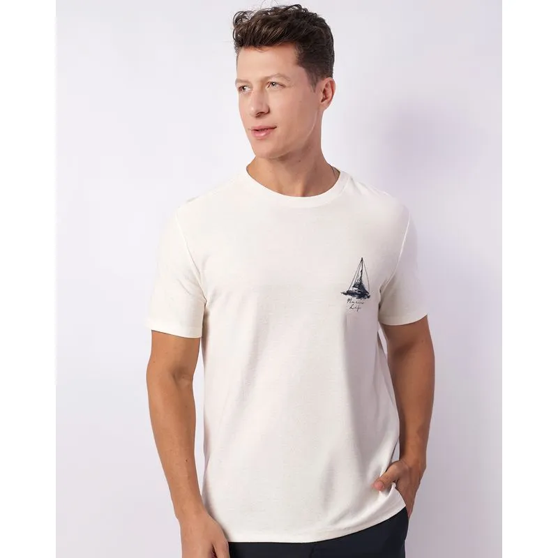 Camiseta Masculina Manga Curta Texturizada Off White M