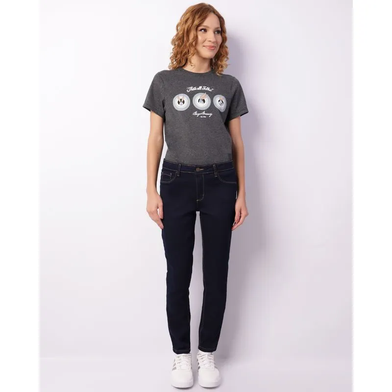 Calça Jeans Feminina Cigarrete Azul 46