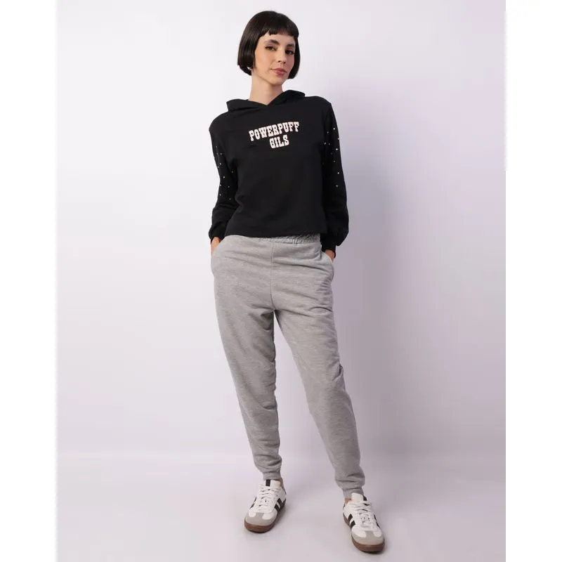 Calça Moletom Feminina Jogger Com Bolso Cinza GG