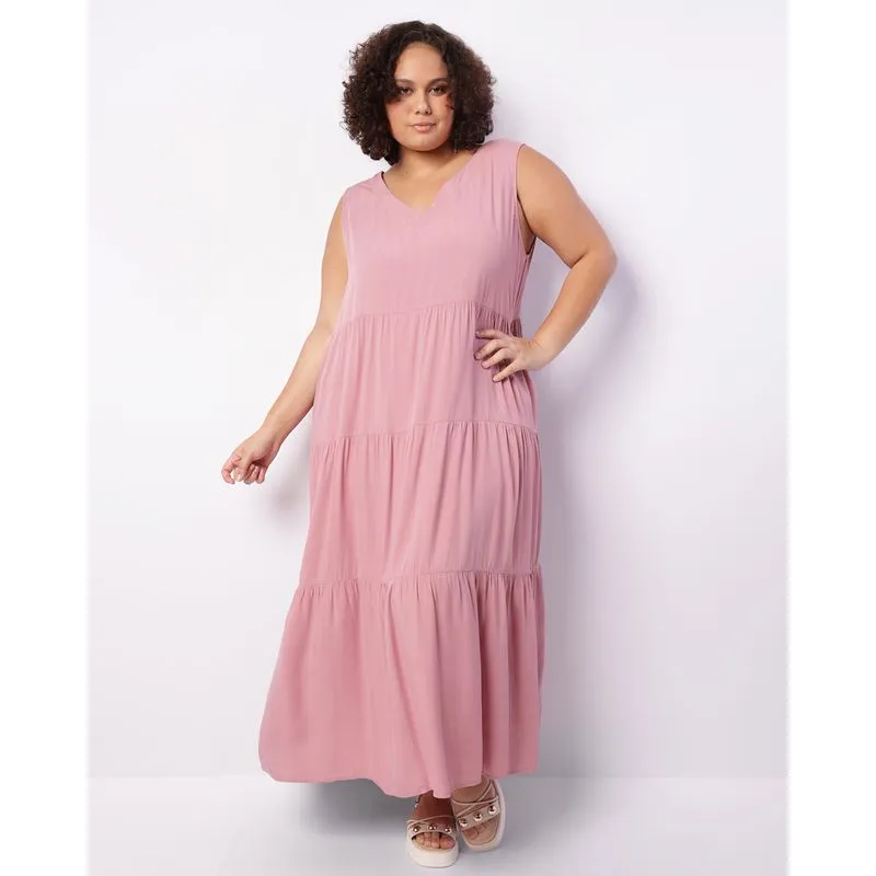 Vestido Plus Size Feminino Longo Berry & Co. Lilás G1
