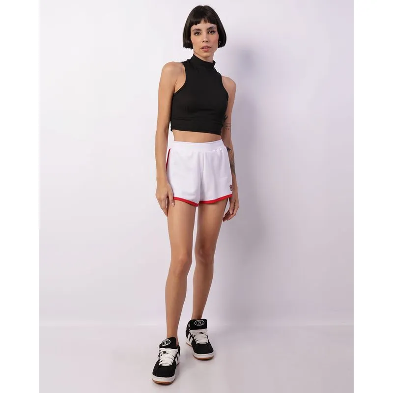 Short Feminino Moletinho College Com Estampa Branco G
