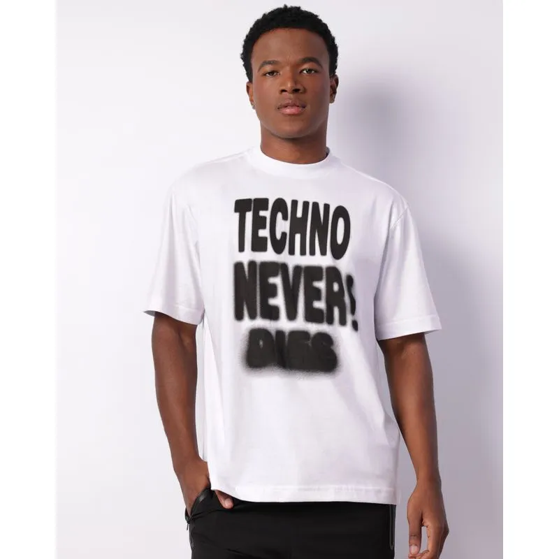 Camiseta Masculina Manga Curta Estampa Frontal Branca G