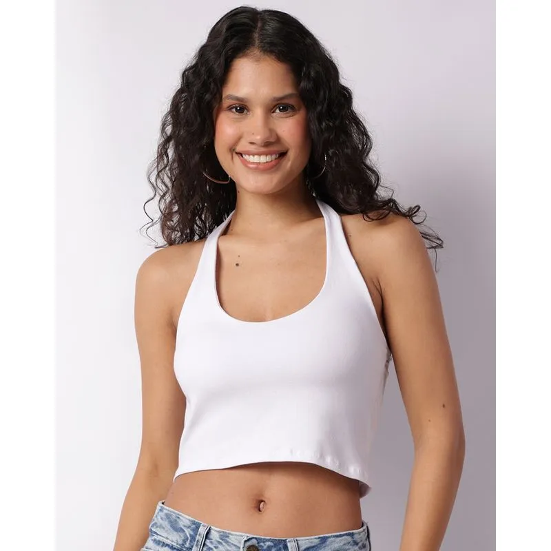 Blusa Feminina Cropped Frente Única Branca G
